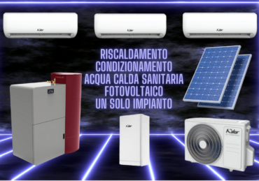 Impianto idrido, pompa di calore e biomassa con fotovoltaico